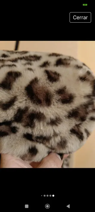 Abrigo pelo sintético estampado leopardo talla S