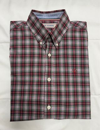 Camisa cuadros El Ganso verde y roja