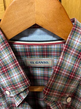 Camisa cuadros El Ganso verde y roja