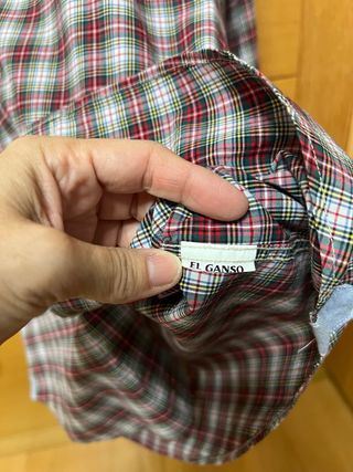 Camisa cuadros El Ganso verde y roja