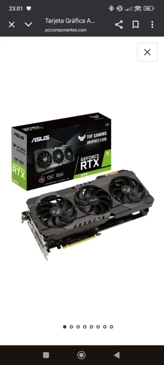 Tarjeta Gráfica ASUS RTX 3070 TUF Gaming OC