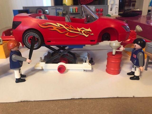 Playmobil Taller Mecánico Diorama coche completo