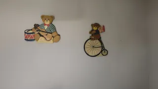 2 orsetti decorativi in legno