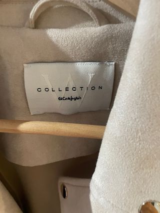 Chaqueta ante cruzada beige