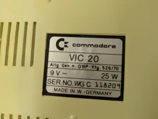 Commodore VIC 20 Ordenador Clásico