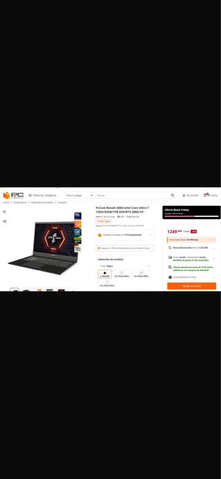 Portátil Gaming PcComponentes Negro
