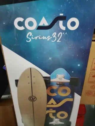 Skate Longboard Azul con Ruedas Negras