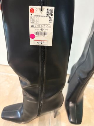 Botas altas negras Zara Talla 39