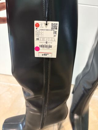 Botas altas negras Zara Talla 39