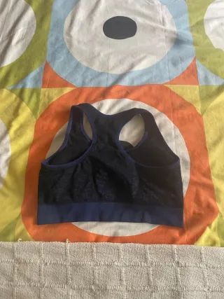Top deportivo mujer negro y azul Talla L-XL