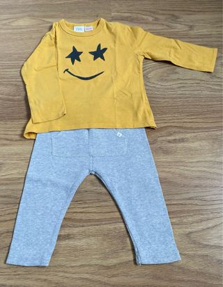 Conjunto Zara bebé camiseta y pantalón