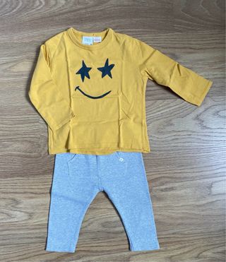 Conjunto Zara bebé camiseta y pantalón