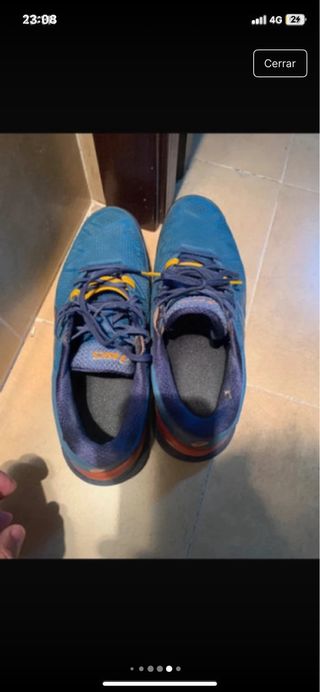 Zapatillas Asics pádel azul y naranja