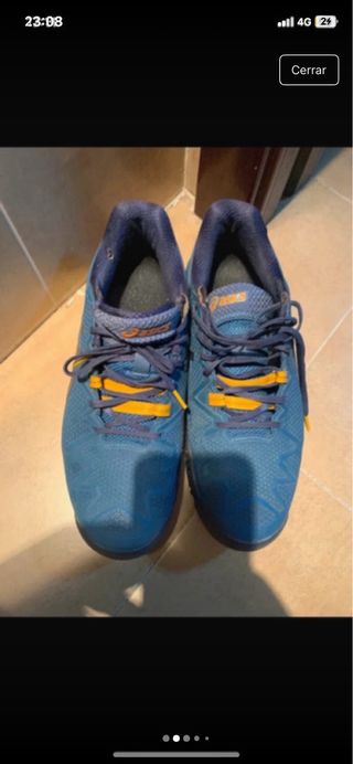 Zapatillas Asics pádel azul y naranja