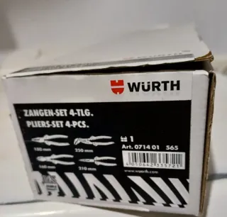 Juego 4 Alicates Wurth Zebra