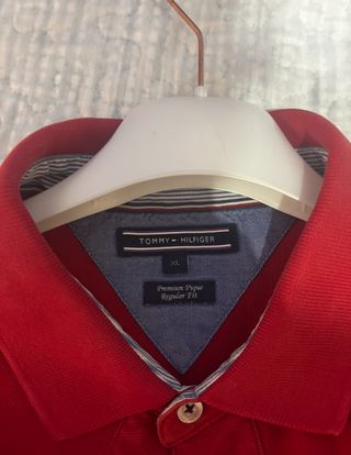 Polo Tommy Hilfiger Manga Corta Talla XL Rojo