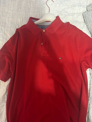Polo Tommy Hilfiger Manga Corta Talla XL Rojo