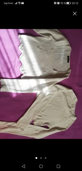  Lote 2 Jerséis Cortos Blancos Talla S