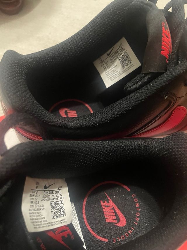 Nike Court Vision Low Bred Negro/Rojo