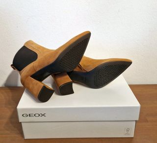 Stivaletti con tacco Geox, pelle, marrone, n.41