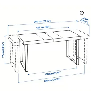 Mesa comedor extensible Tarsele Ikea