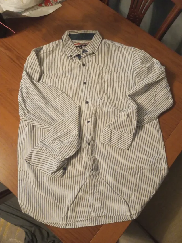 Camisa Rayas Azul y Blanca