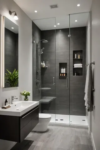 Baño completo moderno mármol