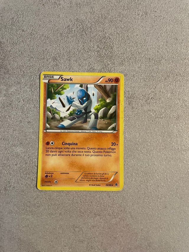 Carta Pokémon Base Sawk PV90