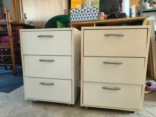 2 Cajoneras blancas 3 cajones