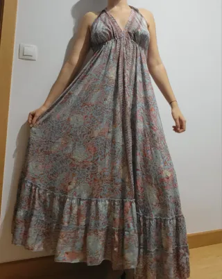 Vestido bohemio largo estampado flores