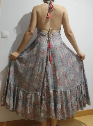 Vestido bohemio largo estampado flores