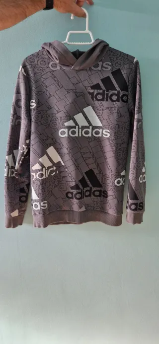 Sudadera Adidas Niño Gris y Negro