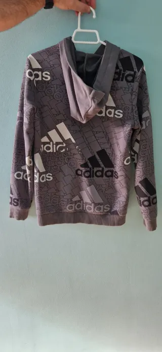 Sudadera Adidas Niño Gris y Negro