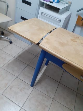 Mesa extensible cocina madera y metal