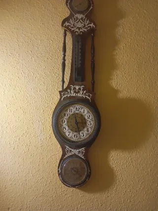 Reloj antiguo barómetro termómetro