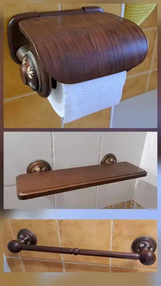 Accesorios Baño Madera Marrón