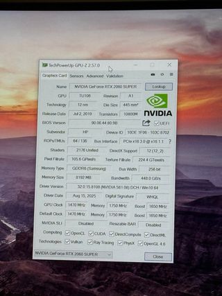 Tarjeta Gráfica NVIDIA RTX 2060 SUPER