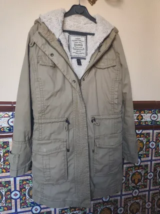 Abrigo Mango verde militar forro desmontable T.M