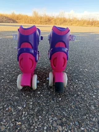 Patines infantiles rosas y morados