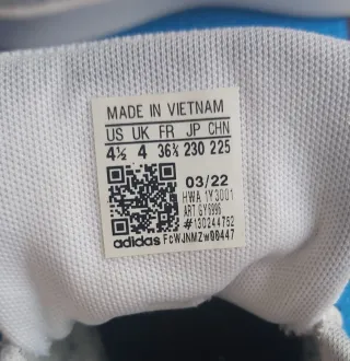 Zapatillas Adidas T36 2/3 Blancas y Rosas