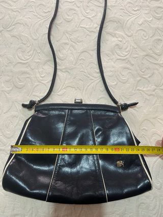 Bolso Lottusse azul oscuro Piel