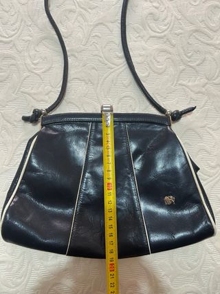 Bolso Lottusse azul oscuro Piel