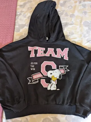 Sudadera Snoopy Inside Negra y Rosa