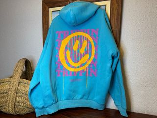 Sudadera azul con smiley Talla L