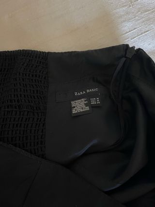 Vestido fiesta Zara negro volantes