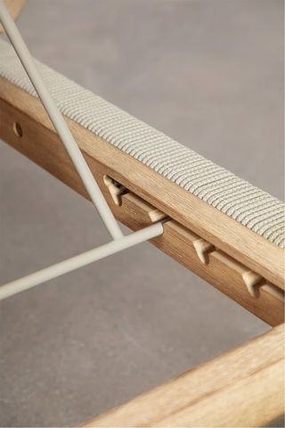 Pack tumbonas de jardín madera y tela beige