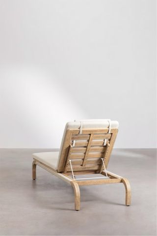 Pack tumbonas de jardín madera y tela beige