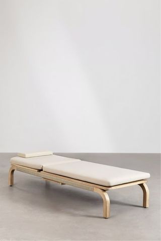 Pack tumbonas de jardín madera y tela beige