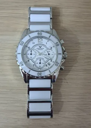 Reloj Viceroy cronografo Cerámica Blanco y Plata