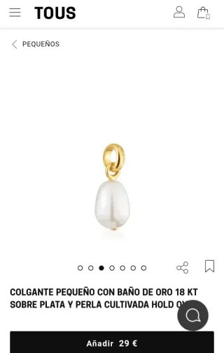Anilla Tous Hold plata con perla